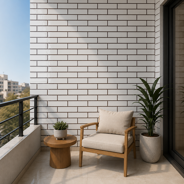 سرامیک بریکو طرح آجر سفید 30*90 - رندر فضا